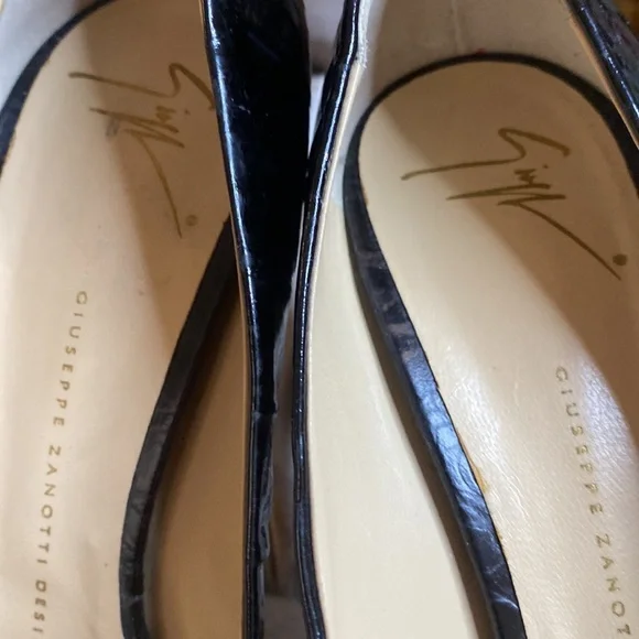 🎀 Giuseppe Zanotti Patent Black Croc Platform Heels 9 & 9.5 EU40 - Picture 4 of 9